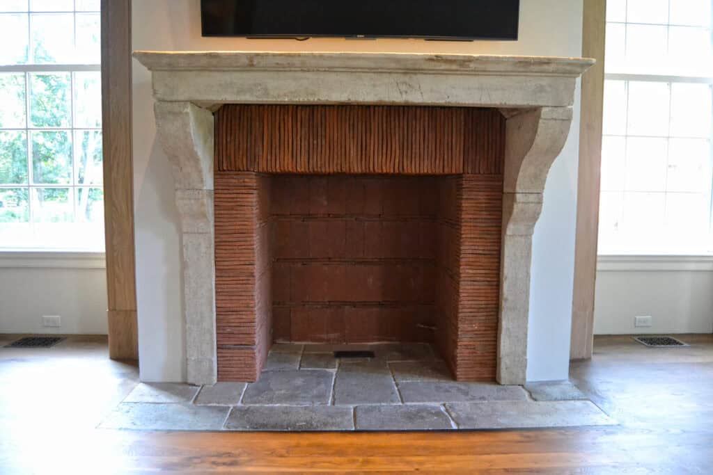 Fireplace Clay tiles used in fireplace surround