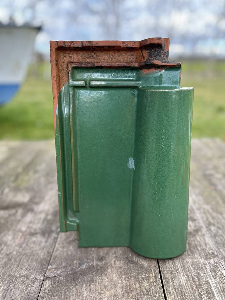 Reclaimed Green Glazed Clay Roof Tile – Salvaged Heritage Roofing Material