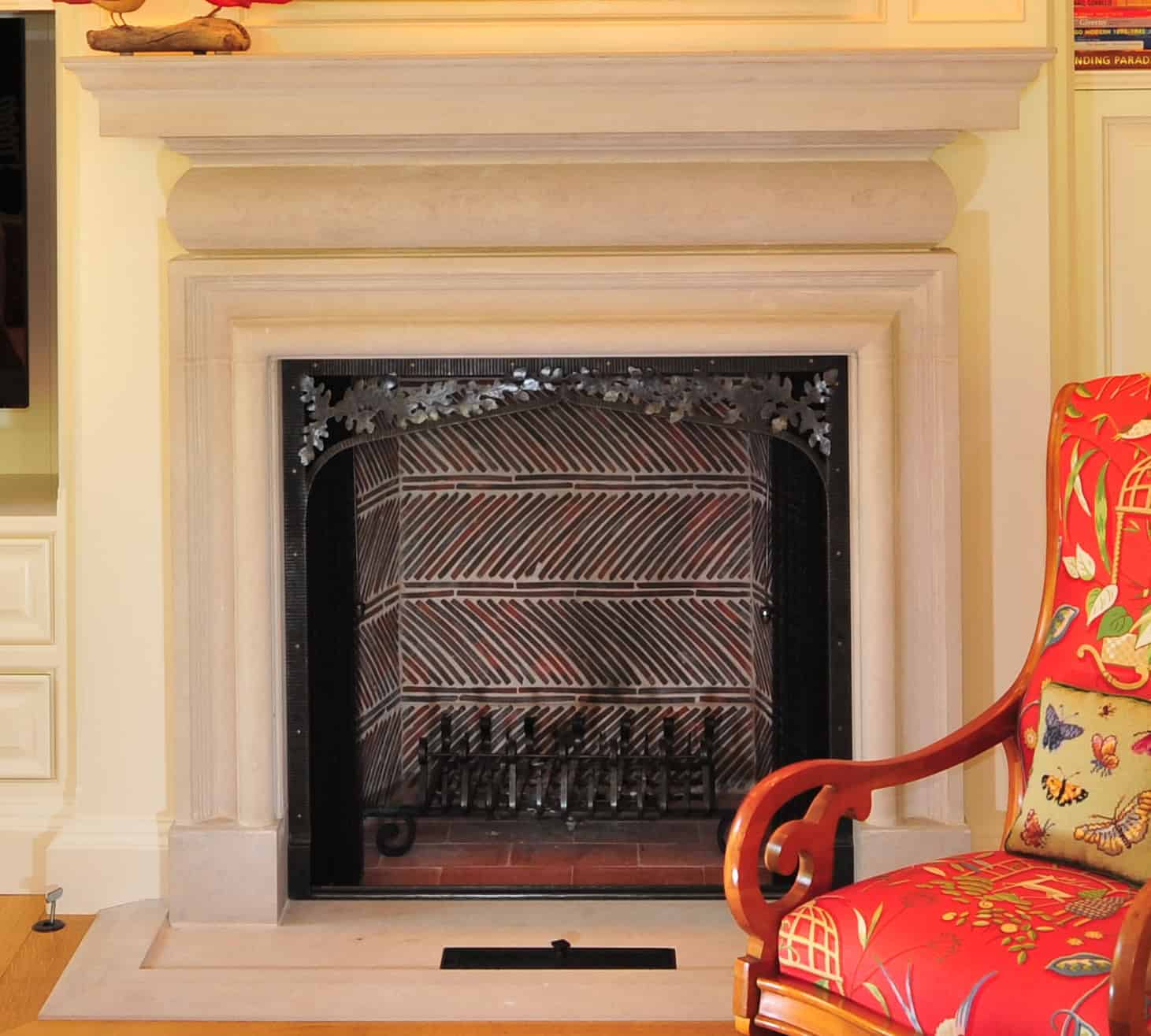 Clay Roof Tile Fireplace by Liederback & Graham